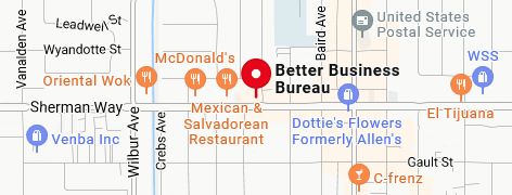 Map of Better Business Bureau